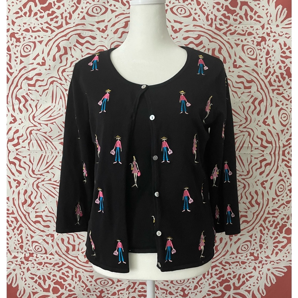 2 pc sweater set black and pink